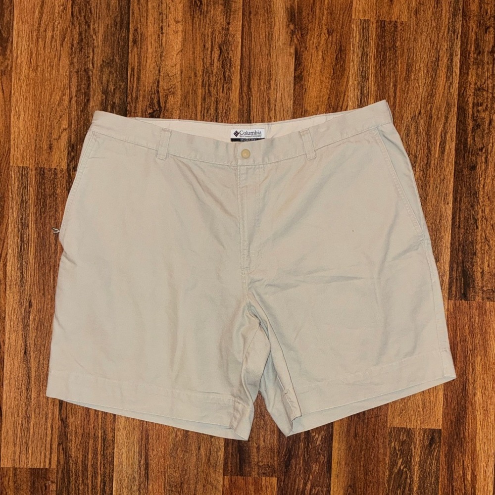 Columbia Mens Khaki Cotton Canvas Outdoor Hiking Shorts Size 42 110AM4194 Tan